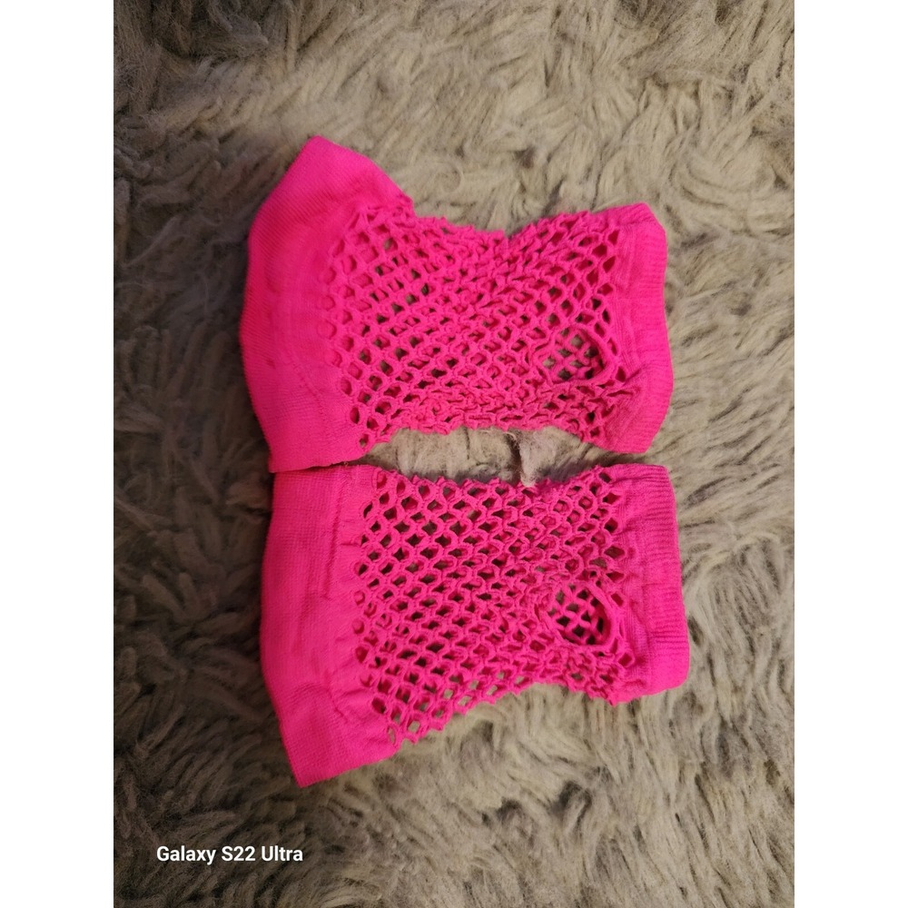 90's Fishnet Fingerless Gloves Vintage Costume - Picture 3 of 3